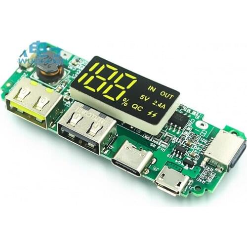 18650 lithium battery digital display charging module 5V2.4A output with display boost module