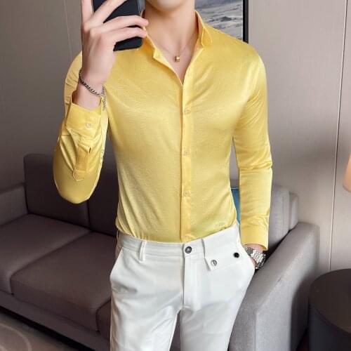 Four Seasons British Style Digital Printing Business Shirt with Polyester Spandex Material and Turn Down Collar men shirt