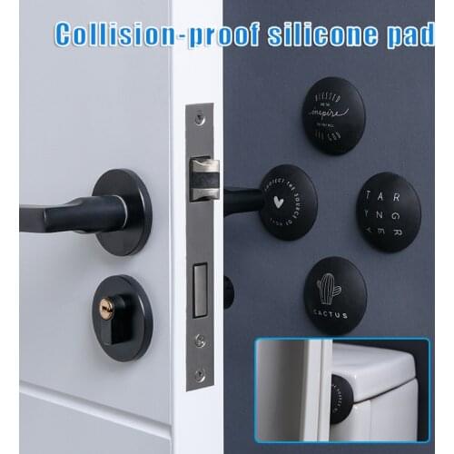 Door Knob Tool kit Wall Shield 4PCS Round Soft Silicone Wall Protector Self Adhesive Reusable Door Handle Bumper TN88