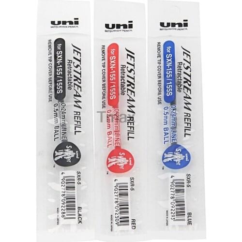12 Pieces Mitsubishi Uni 0.5 mm Tip Refill for SXN-155 Retractable Ballpoint Pens Stationery Office School Supplies