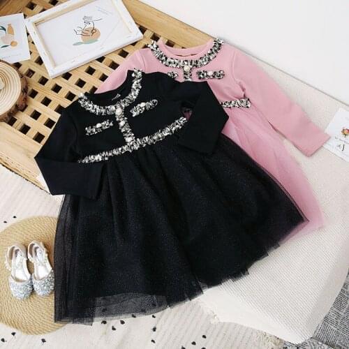Girls Dress for 2-9 Years Girls Party Dress Formal Pearl Petals Kids Korean Vestidos Children Party Dress Girls Clothes