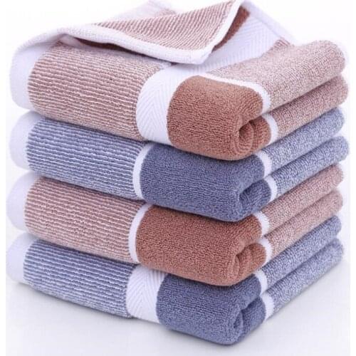 Plain Cotton Hand Towel Checked Stripes Design Terry Cotton Hand Towel Home Textile Face Hand Towel 34x74cm
