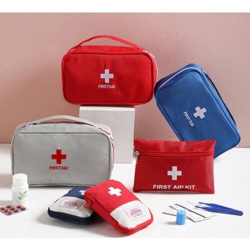 Portable Storage Bag First Aid Medicine Bag Outdoor Camping Handbag Pill Organizer Emergency Survival Package Travel Accessories