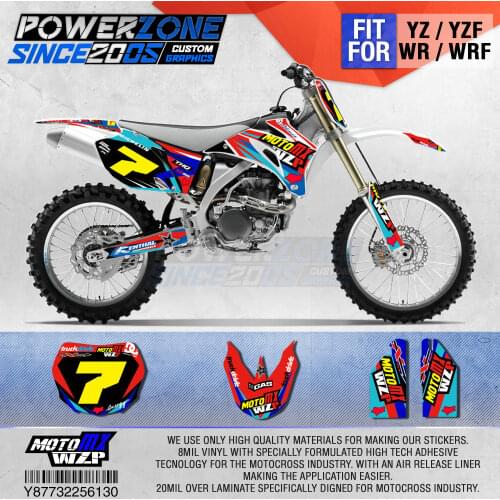 PowerZone Customized Team Graphics Backgrounds Decals 3M Custom Stickers For YAMAHA YZF250 450 06-09 WR250F/450F 07-13 07-11 130