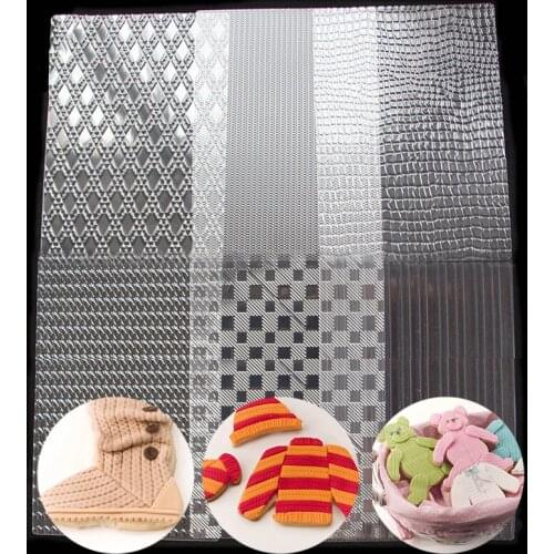 Transparent Geometric texture Fondant Cake Molds Biscuit Stencil Practical Biscuit Pastry Embossing Pad Cookie Decoration Mould