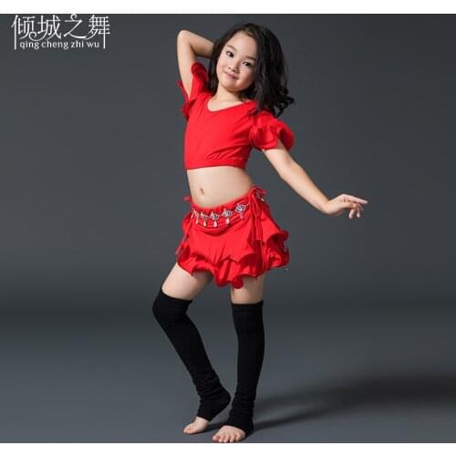 RT007 Belly Dancing Children Modal Material Belly Dance Dress Costume Set Belly Dance Womens Belly Dance Suit Red,White