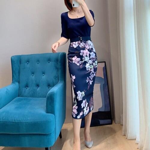 Spring/Autumn Collection Bodycon Floral Print Shift Midi Dress Size 0-5 UK Collections