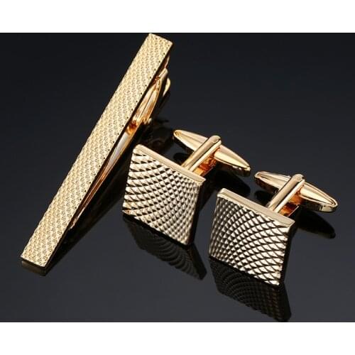 High quality brand mens shirts Cufflinks tie clip new gold pattern tie clip, cufflinks fashion design style free shipping