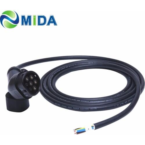 DUOSIDA EVSE 5Meter 32Amp Three Phase 5x6+2x0.5mm2 Type 2 EV Charger Cable Electrical Vehicle EV Tethered Cable