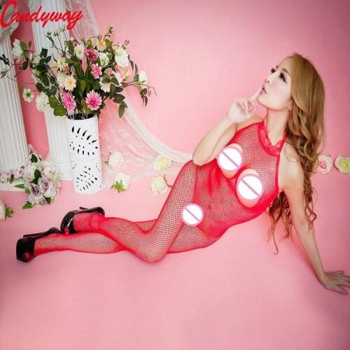 Women Sexy Lingerie Large Elastic Body stocking Open Crotch Body Suits jumper Sleeve Teddies Female Exotic Clothing GA016