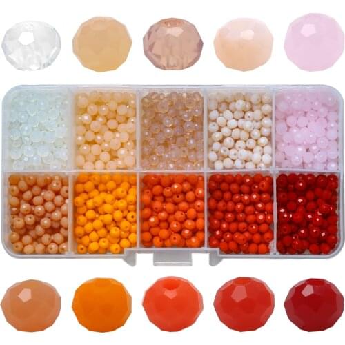 1000pcs/box 4mm Briolette 5040 Rondelle Faceted Crystal Glass Round Beads For DIY Jewelry Making Findings Accessories Wholesale