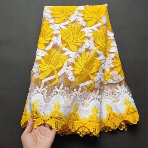 2021Lates High Quality African Nigerian Tulle Lace Fabric Embroidery Milk Silk Voile Cord French Dress Prom Party Gown 2.5yards