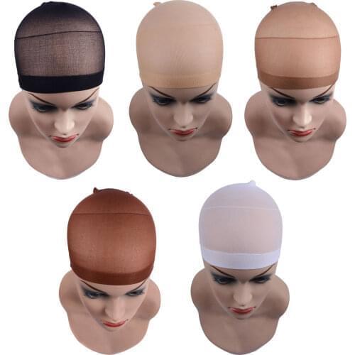 24pcs(12bag)Good Quality Deluxe Wig Cap Hair Net For Weave Hair Wig hairnets Stretch Mesh Wig Cap For Making Wigs Free Size