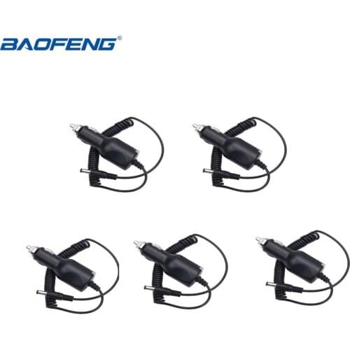 5PCSBattery Cable Line Baofeng UV-5R Car Charge For UV-82 UV-5RE UV-9R UV-XR UV-S9 GT-3 Plus Charger Walkie Talkie Accessories