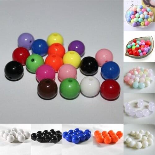 28 Colors Acrylic Beads Round Loose Spacer Beads Fit DIY 6/8/10/12/14mm Handmade Bracelet Earring Necklace Jewelry Accessories