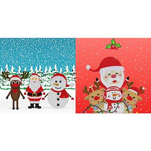 5D DIY Santa Diamond Drawing Partial Special Shape Drill Rhinestone Mosaic Paint Christmas Picture Kits Wall Art Crafts Home Dec