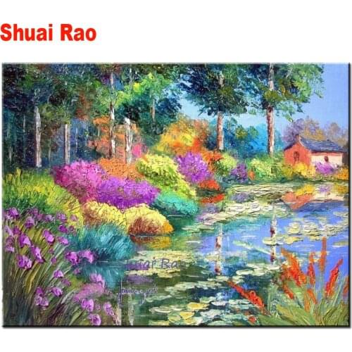 Diy diamond painting lake,natural scenery diamond crystal painting full square round diamond embroidery mosaic art home decorati