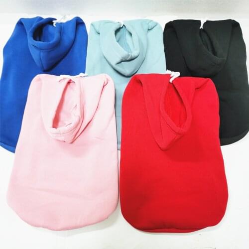 13 Colors White Plain Pet Hoodie Hot Sale Pure Color Pet Dog Hoodies Rose Red Black Clothes With Hat For Small And Large Dogs