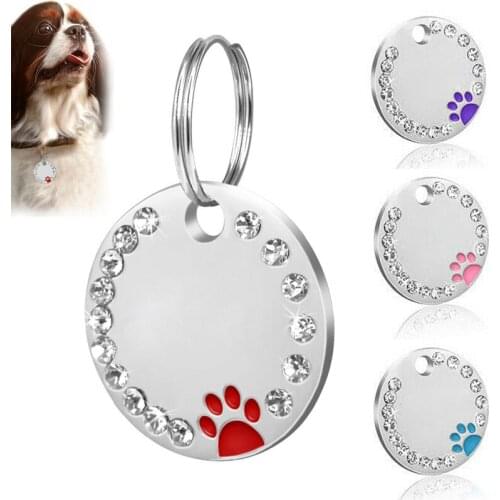 Anti-Lost Cat Dog ID Tag Pendant Double Side Blank Self Engraved DIY Pattern Dog Tag Creative Charm Pet Dog Jewelry Accessories