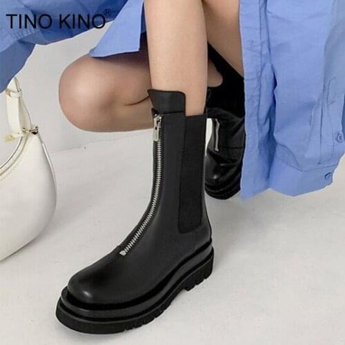 Fashion Short Boots For Women Zipper Platform Autumn Shoes Thick Bottom Elegant Ladies Ankle Boots Soft PU Female Shoes Footwear