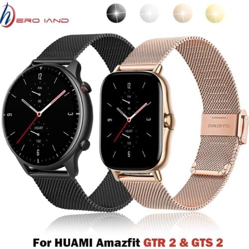 Stainless Metal Bracelet For Huami Amazfit GTS 2 & GTR 2 Smart Watch Band For Xiaomi GTR 42mm 47mm Stratos 2 3 Pace Wrist Strap