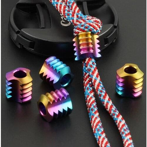 Colorful Titanium Alloy Knife Beads Rope Cord EDC Paracord Bead Dazzle Colour Pendant DIY