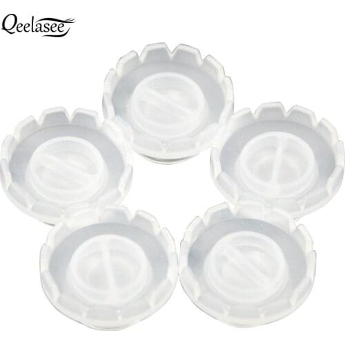 Qeelasee 100pcs Individual Eyelash Glue Holder Quick Blossom Cup Ring for Eyelash Extension Sun Flower Glue Cup Makeup Tools