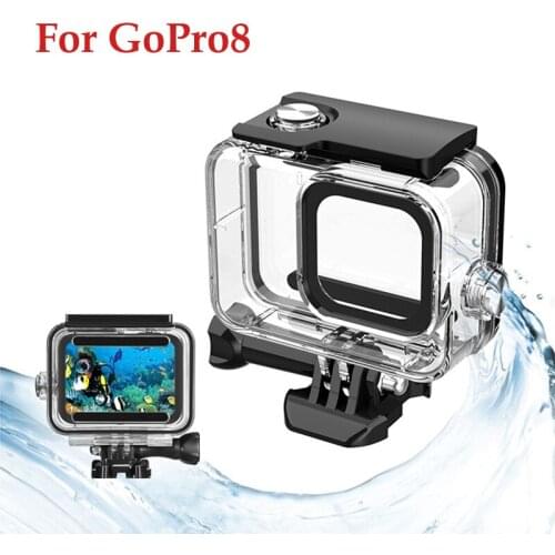 For GoPro Hero 8 Waterproof Case 45M Underwater Waterproof Diving Housing Mount for GoPro Hero 8 Action Camera Accessories