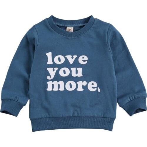Toddler Kids Girls Boys Sweatshirts Long Sleeve Round Neck Letter Printed Casual Pullover Tops for Daily Sports