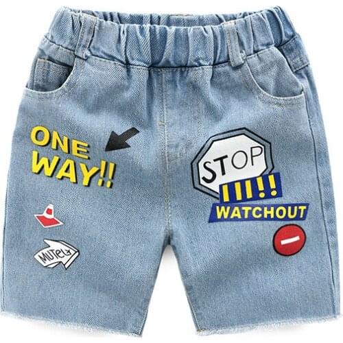 Kids denim shorts wash water hole Ripped jeans boys girl Summer cotton denim ruffle Stonewashed cowboy clothes Children clothing