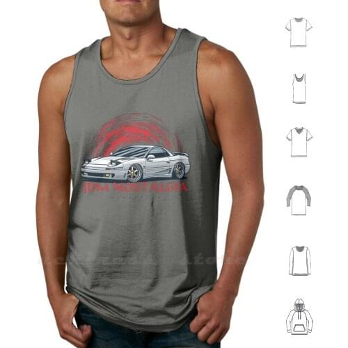Jdm Nostalgia. 3000Gt / Gto Sleeveless Tank Top Vest Cotton Cars Vehicle Auto Automotive Vector Legend Jdm Japan Wheel Car Race