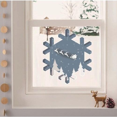 Creative Wall Deco for Holiday Christmas Snowflake Elk Santa Door Window Glass Decoration Sticker