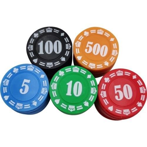 100 PCS 37mm Round Plastic Chips Casino Poker Card Game Baccarat Counting Accessories Entertainment Chip