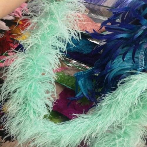 Hot Selling Wholesale 10 Meters Long 5 Layer Mint Green Ostrich Feather Weddings Parties Home Improvement Scarves Decoration