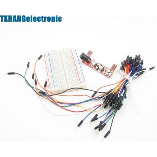 MB102 Power Supply Module 3.3V 5V+MB102 Breadboard Board 400 Point+ Jumper cable diy electronics