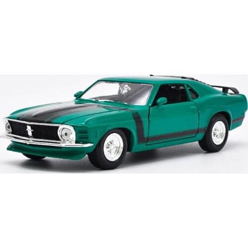 Diecast 1:24 1970 Ford Mustang Boss 302 Simulation Alloy Car Model Metal Static Collection Toy Souvenir Display Gifts Decoration