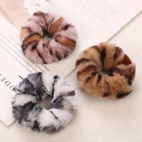 Fashion Fluffy Faux Fur Furry Scrunchie Elastic Hair Ring Rope Band Tie Round Girls Scrunchie Ring Rope Rubber Band