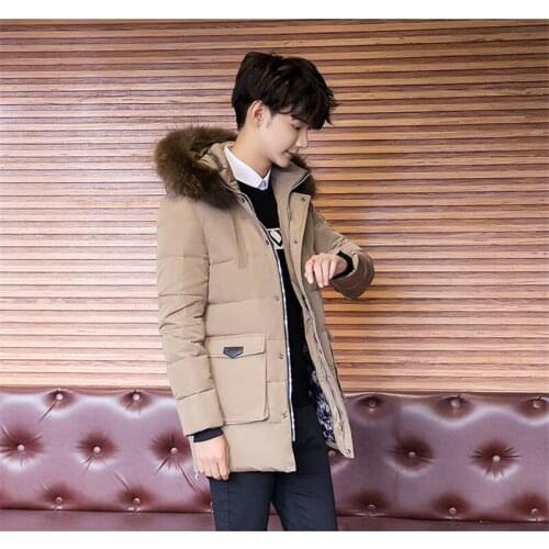 Men 2020 Warm White Duck Down Jacket Fur Collar Hooded Mens Winter Parkas Padded Mens Jackets Casacos Masculino WXF311 s 's s