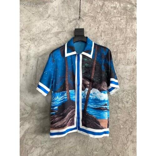 W1648 Fashion Mens Shirts 2021 Runway Luxury famous Brand European Design party style Mens Clothing