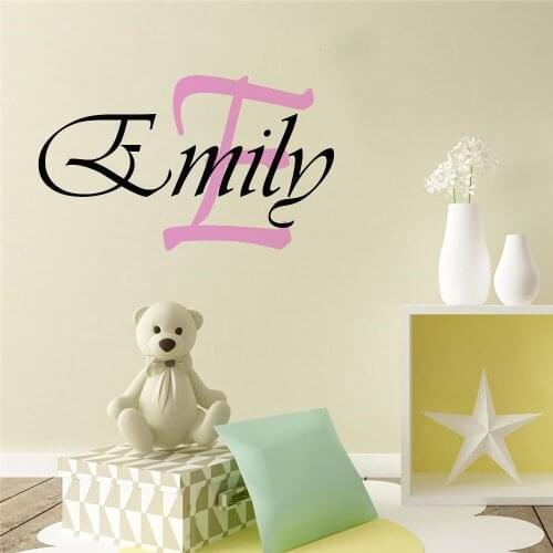 Custom Name Wall Sticker Self Adhesive Vinyl Wallpaper For Nursery Babys Room Bedroom Decoration Decals WL694