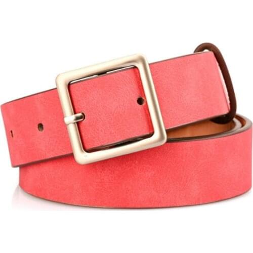 Women Belt New Square Buckle Belts For Women Adjustable Waistband Fashion Hot Sale Girls 7 Colors PU Leather Belt 2020