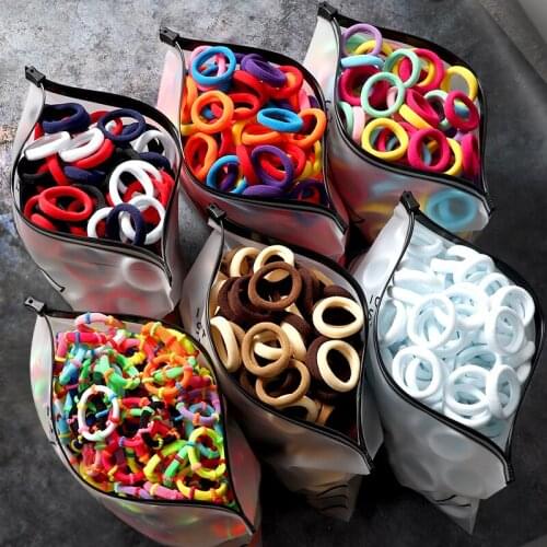100 Pcs/Lot Rubber Band for Girls High-Elastic Hair Rope Candy Color Scrunchie Mini Hair Bands Girls Solid Hair Accessories
