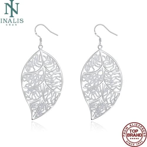 INALIS Earrings For Women Fashion Leaf Design Hollow Out Drop Earrings Anniversary Jewelry Gifts Hot Selling Recommend 2021
