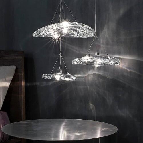 Dining Room Island Nordic Pendant Light Bedroom Bedside Clear Glass LED Hanging Lamp Kitchen Restuarant Modern Home Art Fixtures