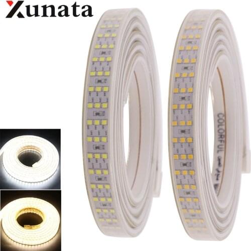 LED Strip US 110V-130V Super Brighter Three Row 2835 Waterproof 276Leds/m Warm/White Home Decoration LED Lights
