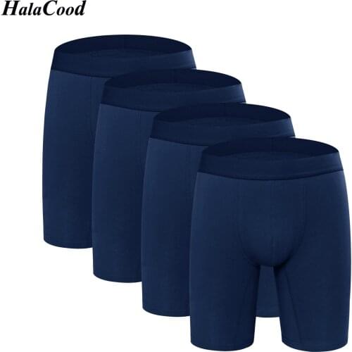 4Pcs/lot Hot New Cotton Brand Mens Boxer Shorts Fashion Sexy Mans Long Underwear Male Underpant Bodysuit Large Size Clothes Fat