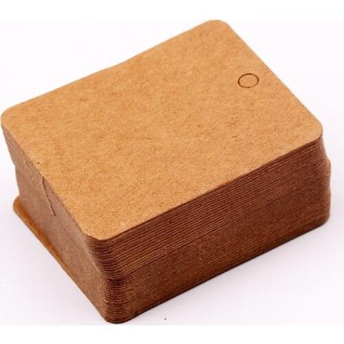 The Sole Custom Square Shape NO LOGO Jewelry Display Cards 200pcs/lot Brown Paper Jewelry Dispaly Tag/Card FreeShipping