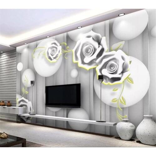 Wellyu Custom Wallpaper papier peint Original 3D three-dimensional woodcarving rose TV background wall papel de parede behang