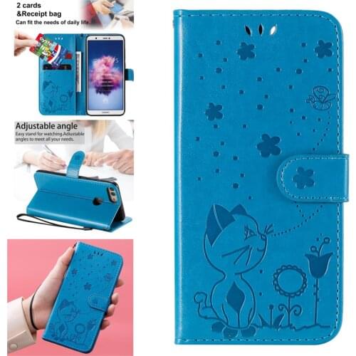 Bright Book Cases For capa Huawei P Smart Estuche Cover phone sFor funda Enjoy 7S Honor 9 Lite 8 8E PU Leather Wallet Flip Bag