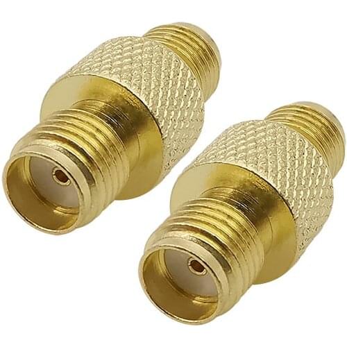 1/2Pcs RF Adapter SMA Female to SMA Female Jack High Frequency Straight Coaxial Connector Coupler Brass